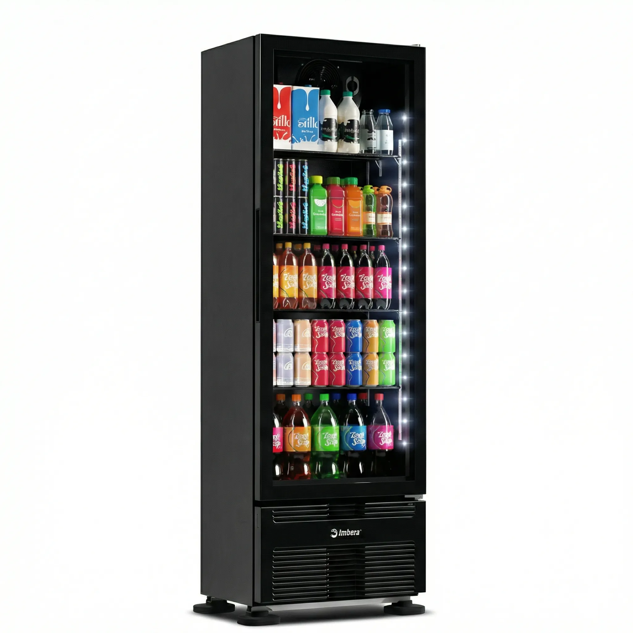 Expositor Refrigerado Imbera Full Black 393L Bivolt (0°C a +7°C)