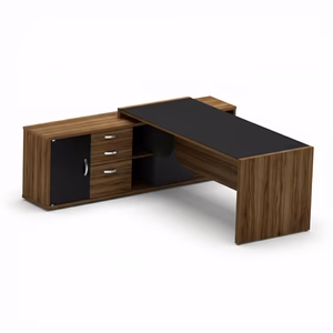 Mesa com Credenza UP 3 Gavetas Nogal