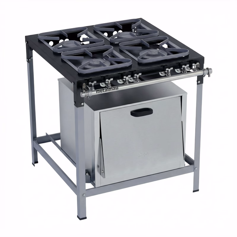 Fogão Industrial Metalmaq 4 Bocas com Forno (Baixa Pressão)