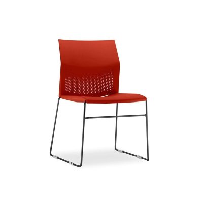 Cadeira Frisokar Connect Vermelha Base Fixa Preta CON001